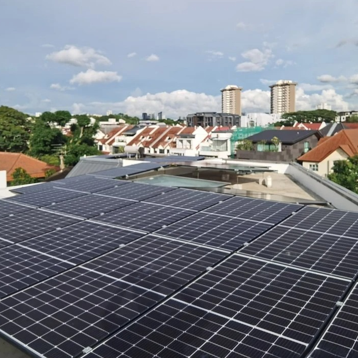 Solar Panels on a roof view